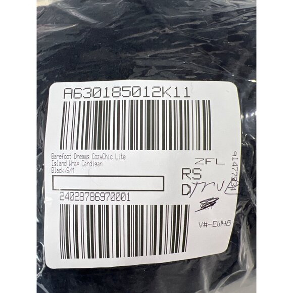 Barefoot Dreams Cozy Chic Lite Island Wrap Cardigan Black Womens Small Medium - Picture 2 of 5